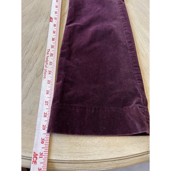 Y2K Burgundy Crushed Velvet Pants 5 RAMPAGE Corduroy Bootcut Office Siren Glam - Picture 8 of 16